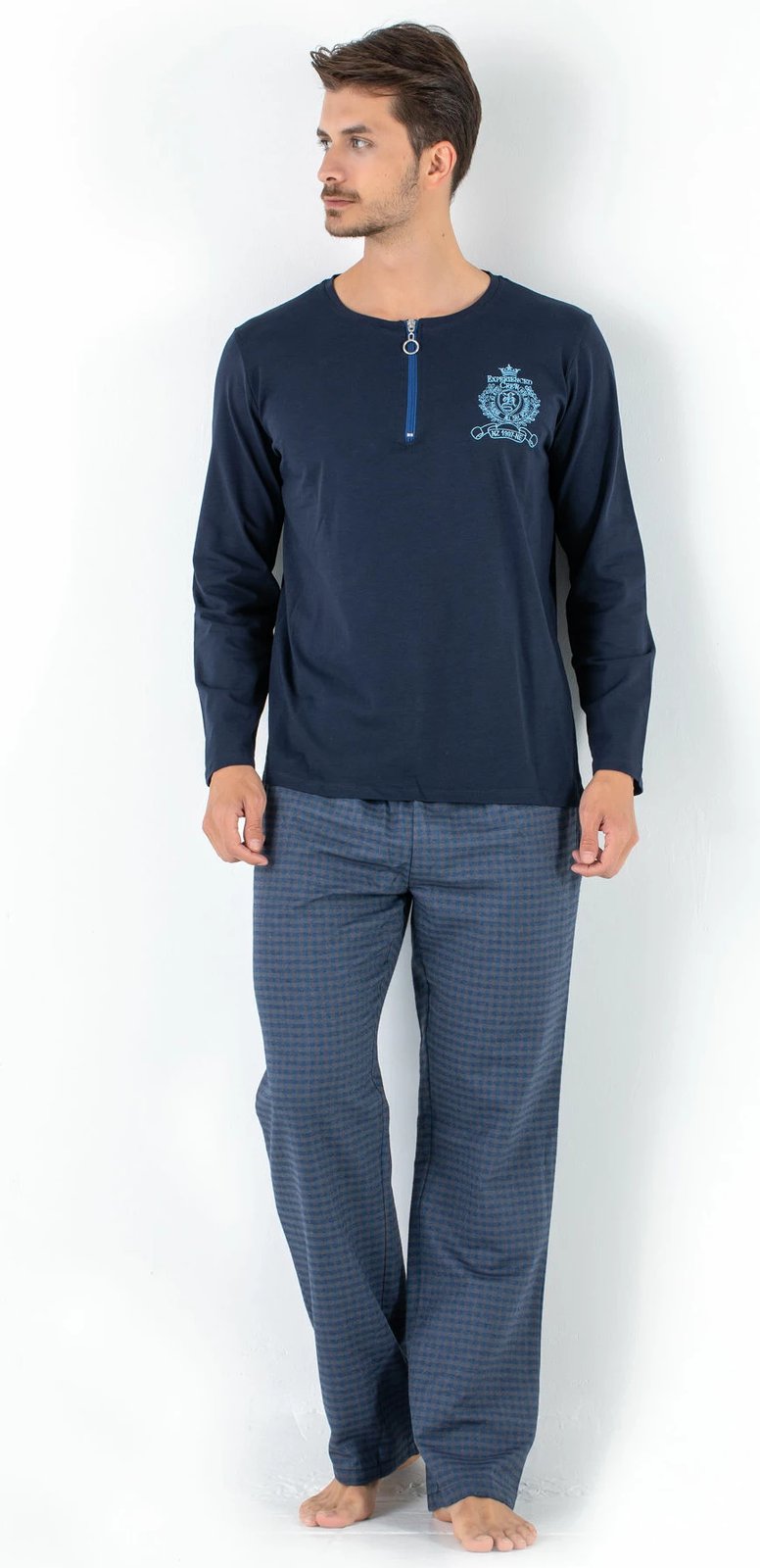 Set pizhamash për burra, Jumeon, 002-000278, ngjyrë e kaltër e errët