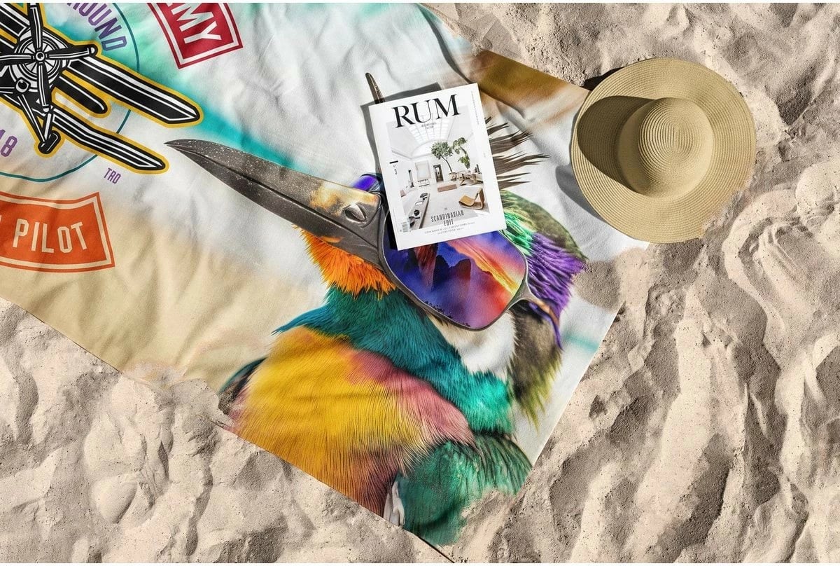 Peshqir plazhi Mijolnir, Flying Academi, 90x150cm, shumëngjyrësh