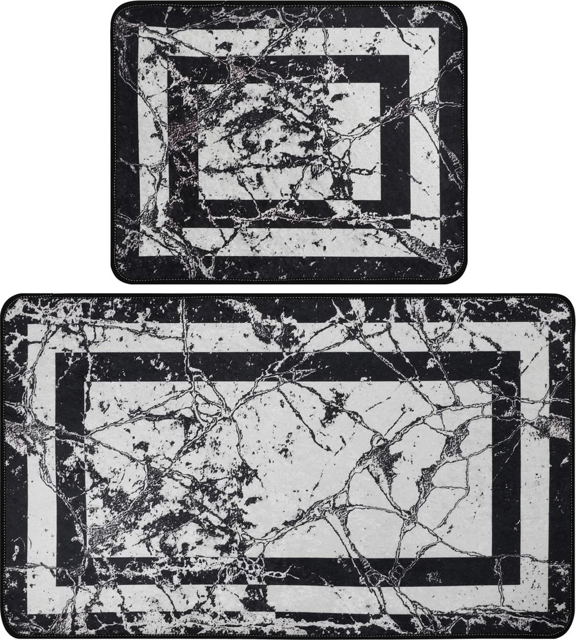 Set tapetash për banjo, Mijölnir, marmor, e zezë, 2 copë