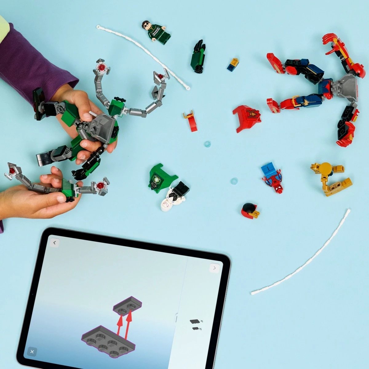 set ndërtimi LEGO Marvel 76338 Mech Battle Spider-Man vs Doc Ock, 315 pjesë, 6+