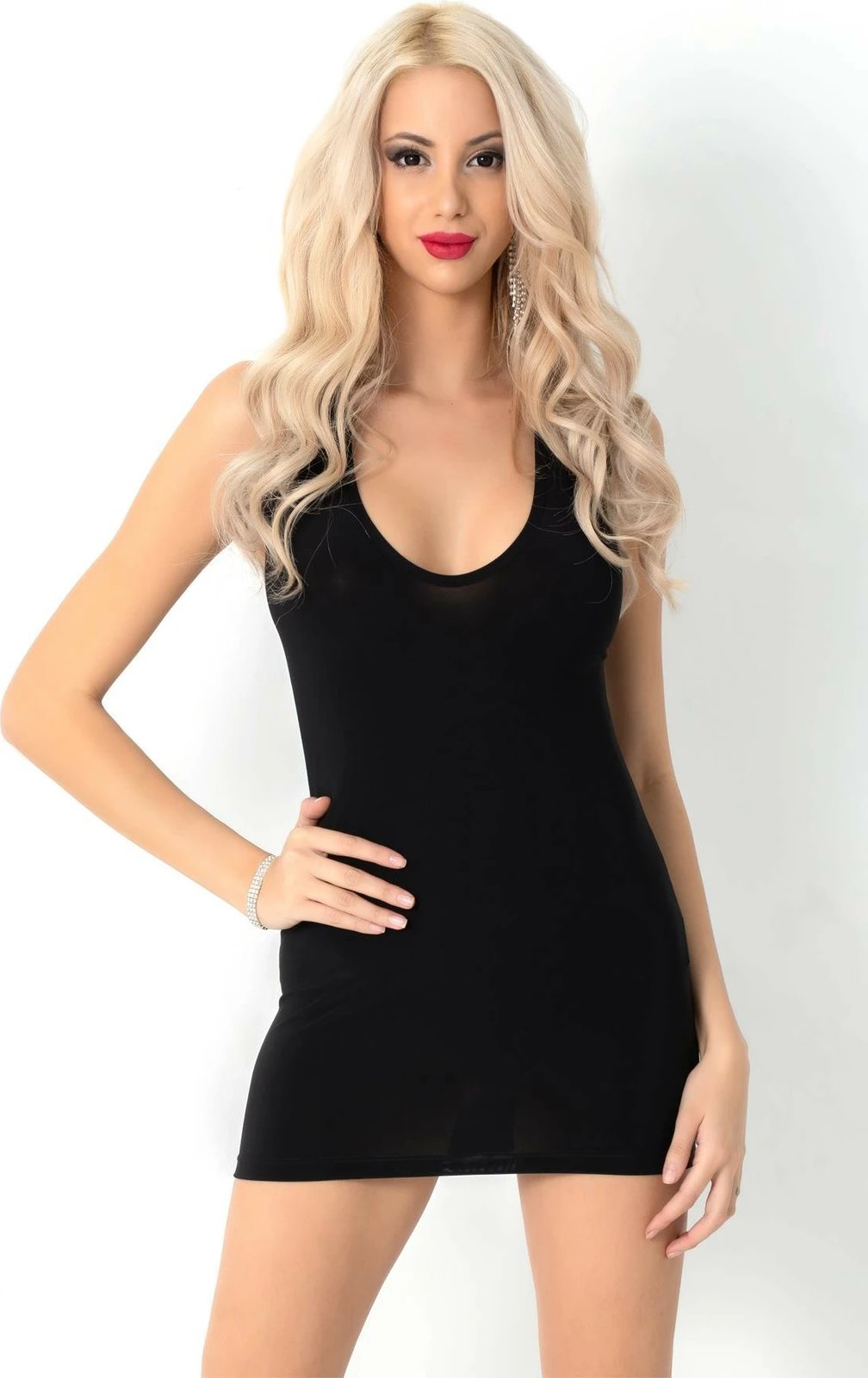 Fustan i zi i shkurtë Jumeon, 012-000090, black