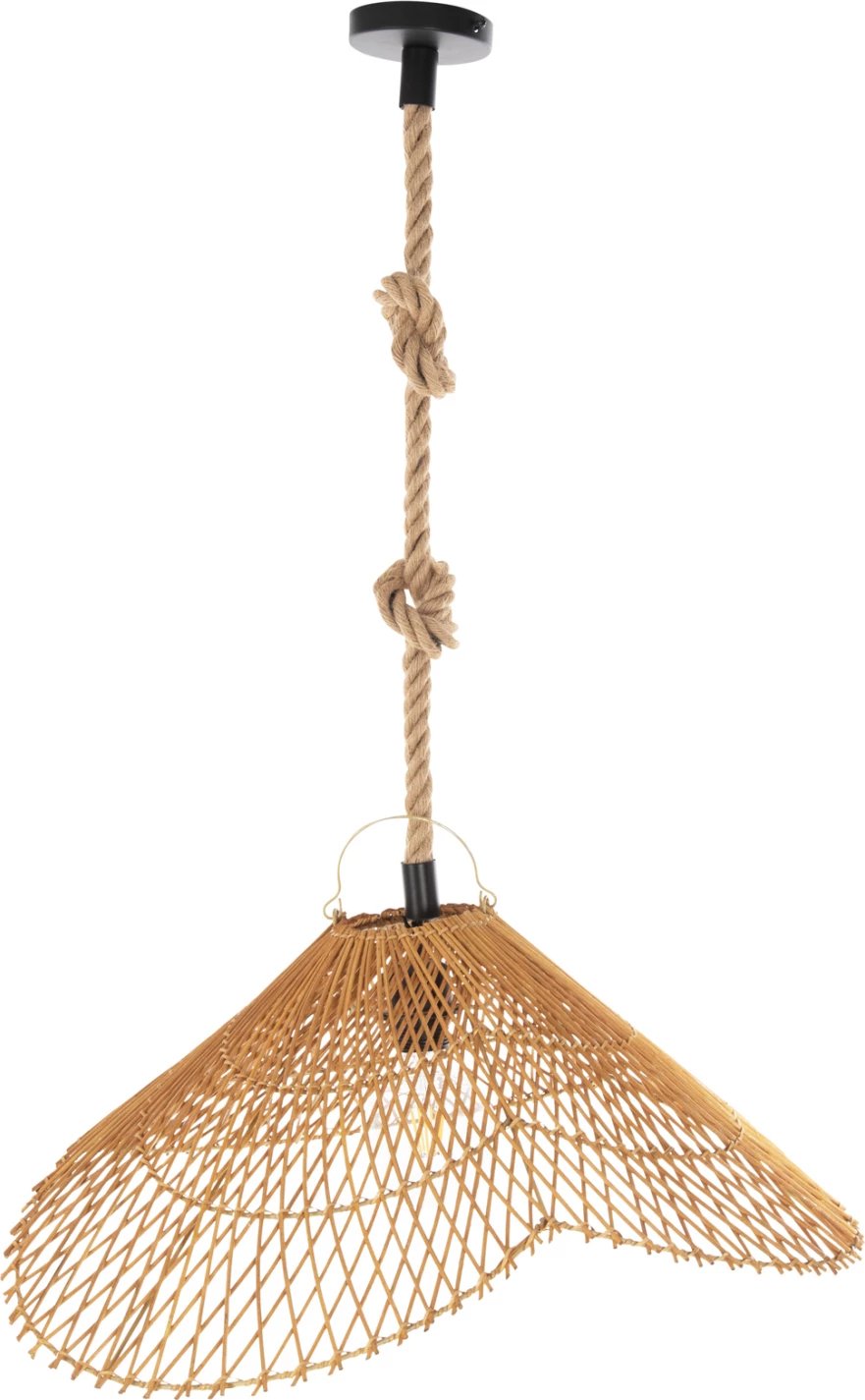 Llambë tavanore varëse, rattan natyral, ngjyrë bezhë rëre, FH7880.02, Φ97x46H cm