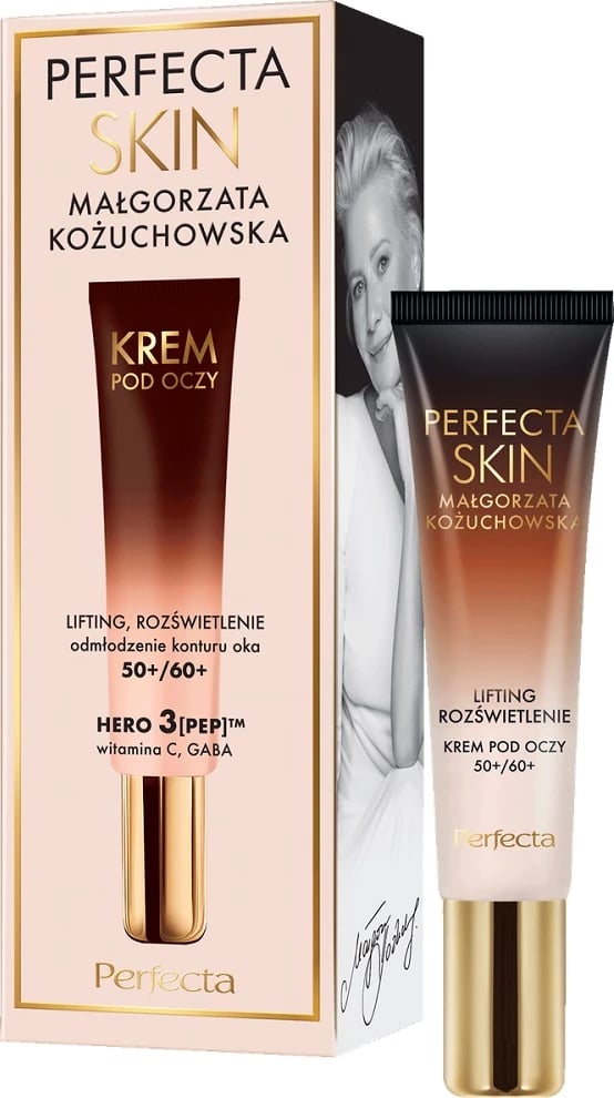 Krem për sy dhe qepalla Perfecta Skin Małgorzata Kożuchowska lifting dhe ndriçues për femra 50+/60+, 15ml