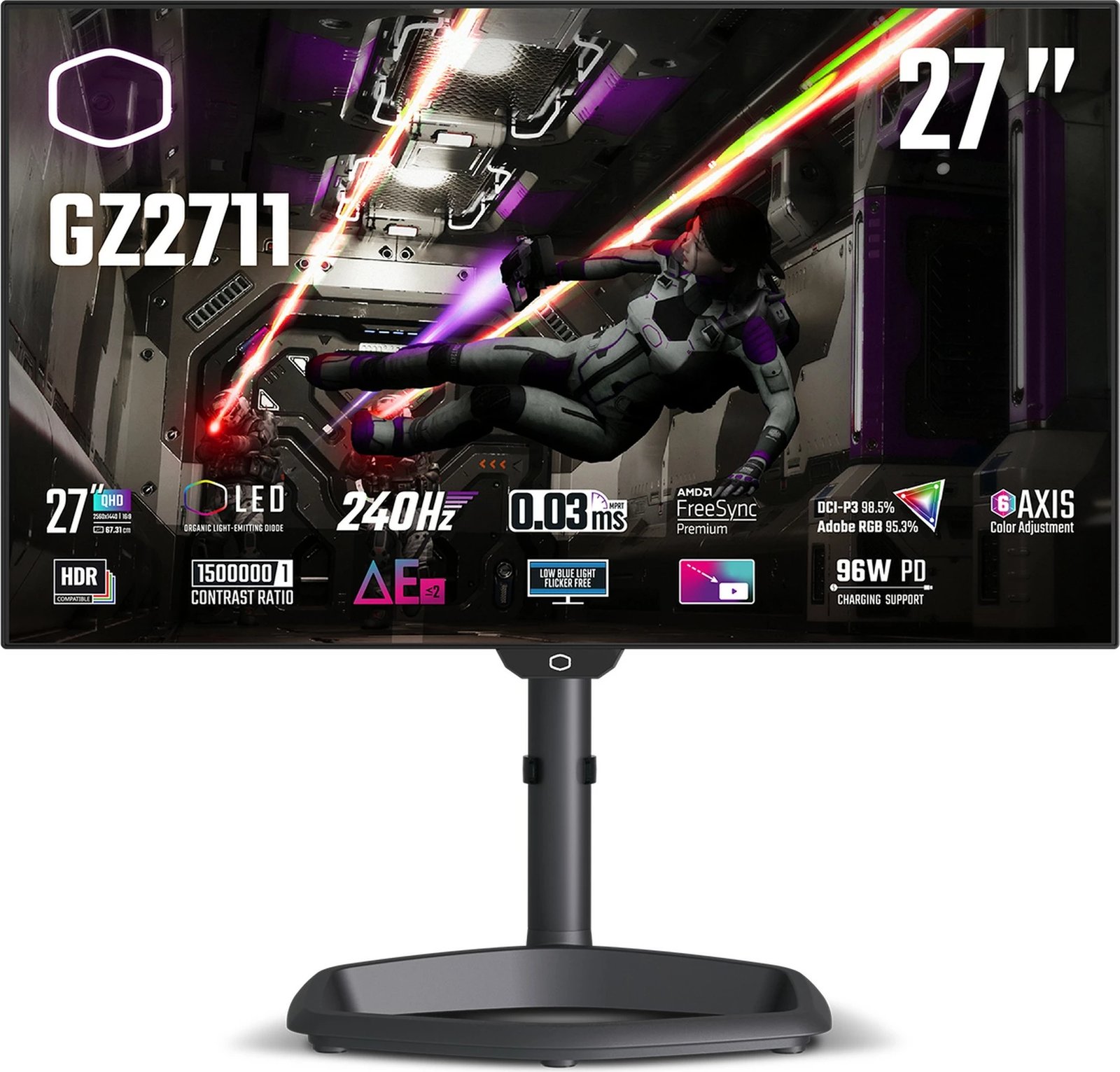 Monitor Cooler Master GZ2711, 27", OLED, 240Hz, i zi