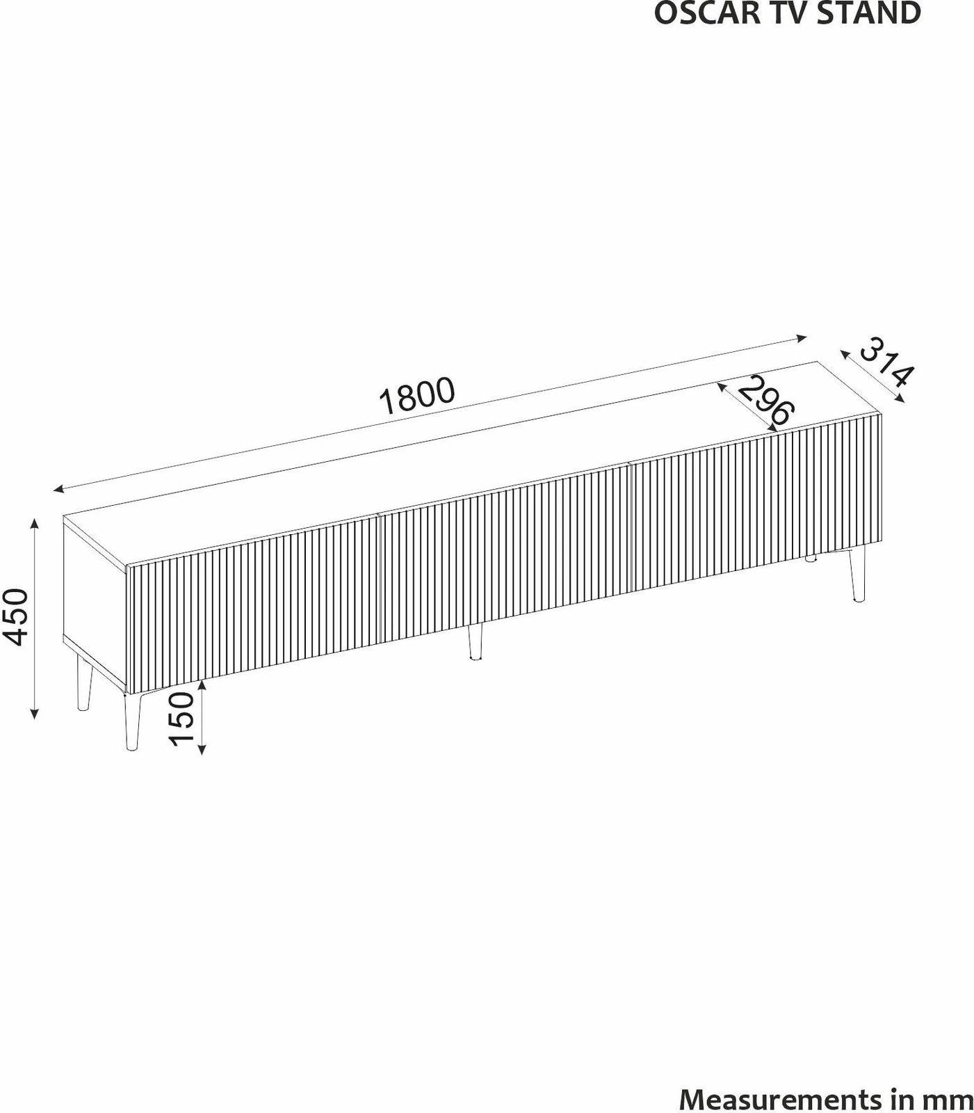 Komodë TV Skye Decor, ngjyrë travertin, Oscar