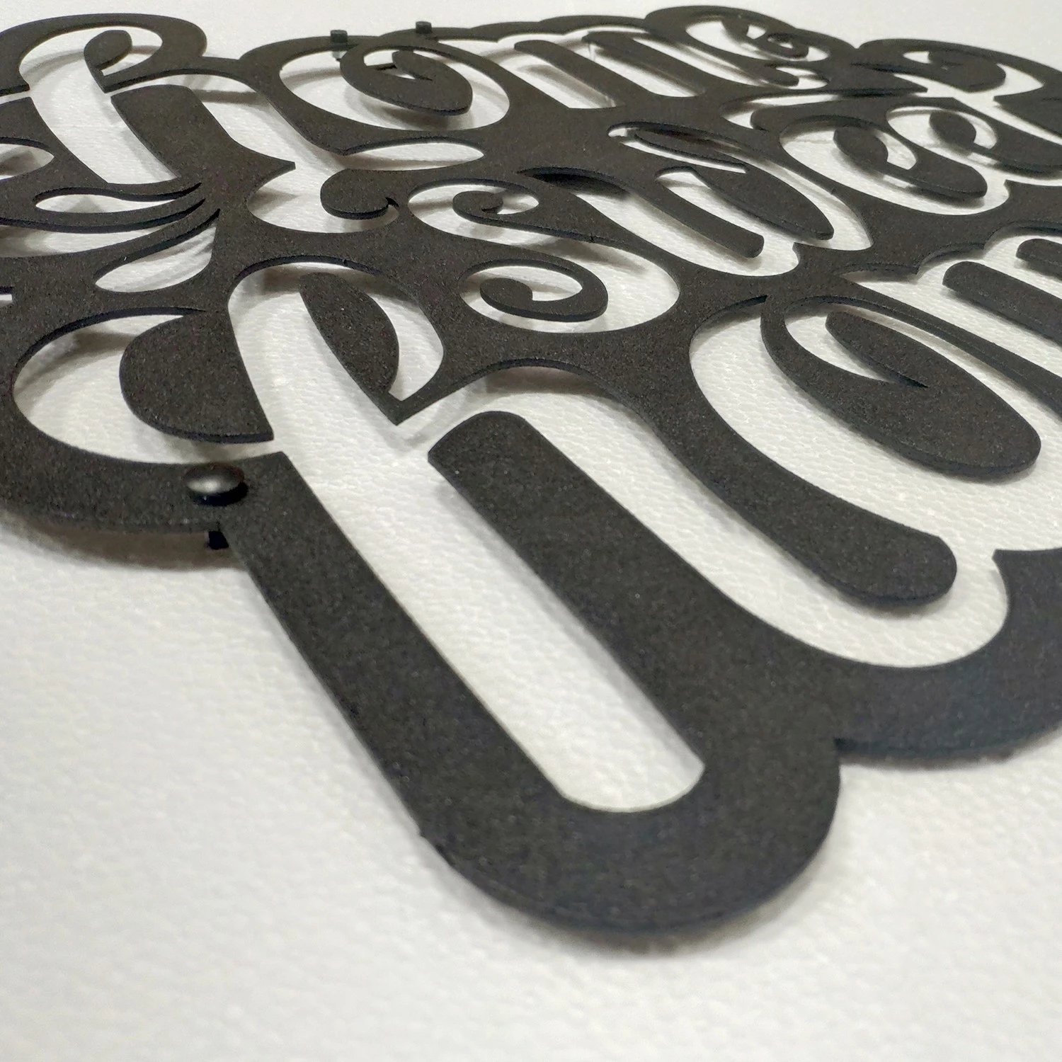 Aksesor dekorativ metalik për mur, Wallity, Home Sweet Home, ngjyrë e zezë, 47x50cm