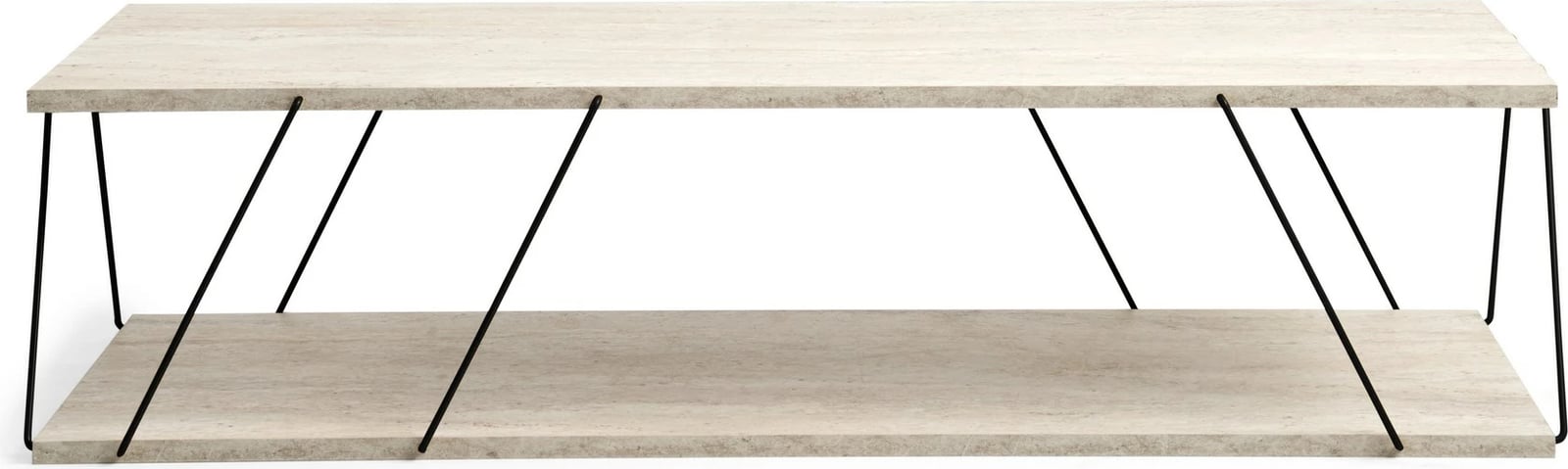 Tavolinë kafeje Skye Decor, Labranda, ngjyrë travertine, e zezë