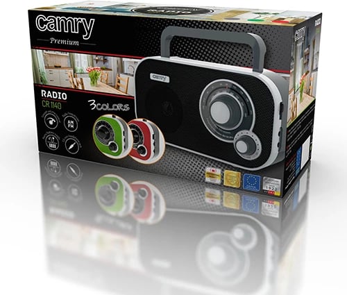 Radio portativ, Adler, CR 1140, FM/AM 2W, prizë 230V dhe 4x AA, e zezë/argjendtë