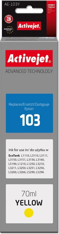 Ngjyrë zëvendësuese Activejet AE-103Y për printer Epson, 70 ml