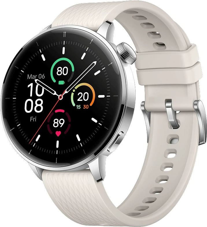 Smartwatch OnePlus Watch 3, 43mm, AMOLED, 60 orë bateri, Titanium, Bardhë