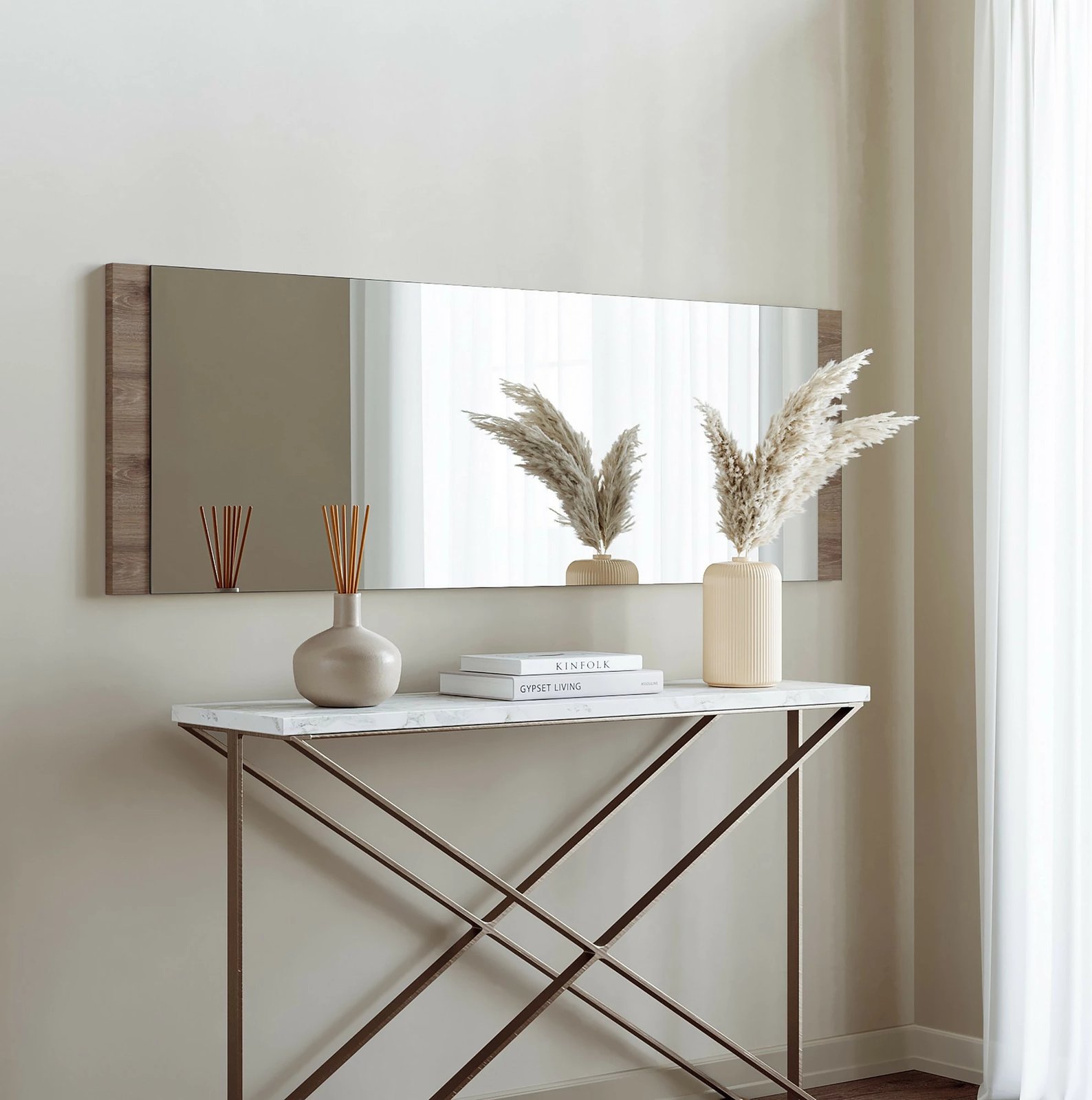 Pasqyrë dekorative Hanah Home, ngjyrë arre, 40x120