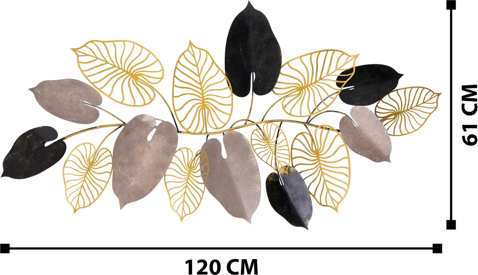 Aksesor dekorativ metalik për mur Wallity, Furize, shumëngjyrësh