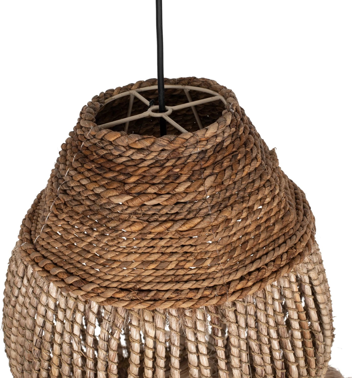 Llambë varëse tavani prej fibrash abaca natyrale 30x30x45-80Hcm.FH7772 Llambë varëse tavani prej fibrash abaca natyrale 30x30x45-80Hcm.FH7772
