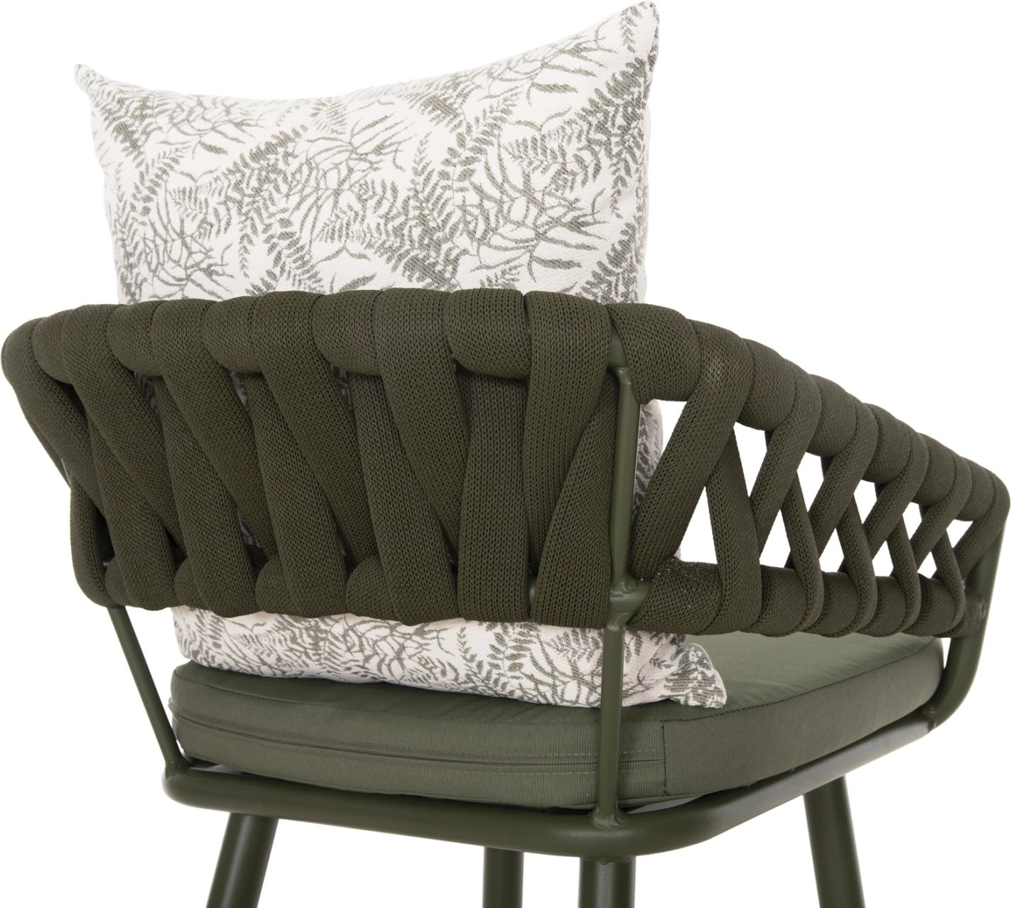 Karrige për bar alumini CAMDEN FH6142.09 jastëk shpine me dizajn print - ulli i errët 56x60x108Hcm