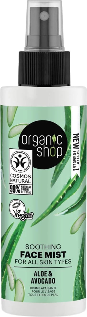 Mist për fytyrë unisex Organic Shop Aloe Niebla Facial Soothing, 150ml