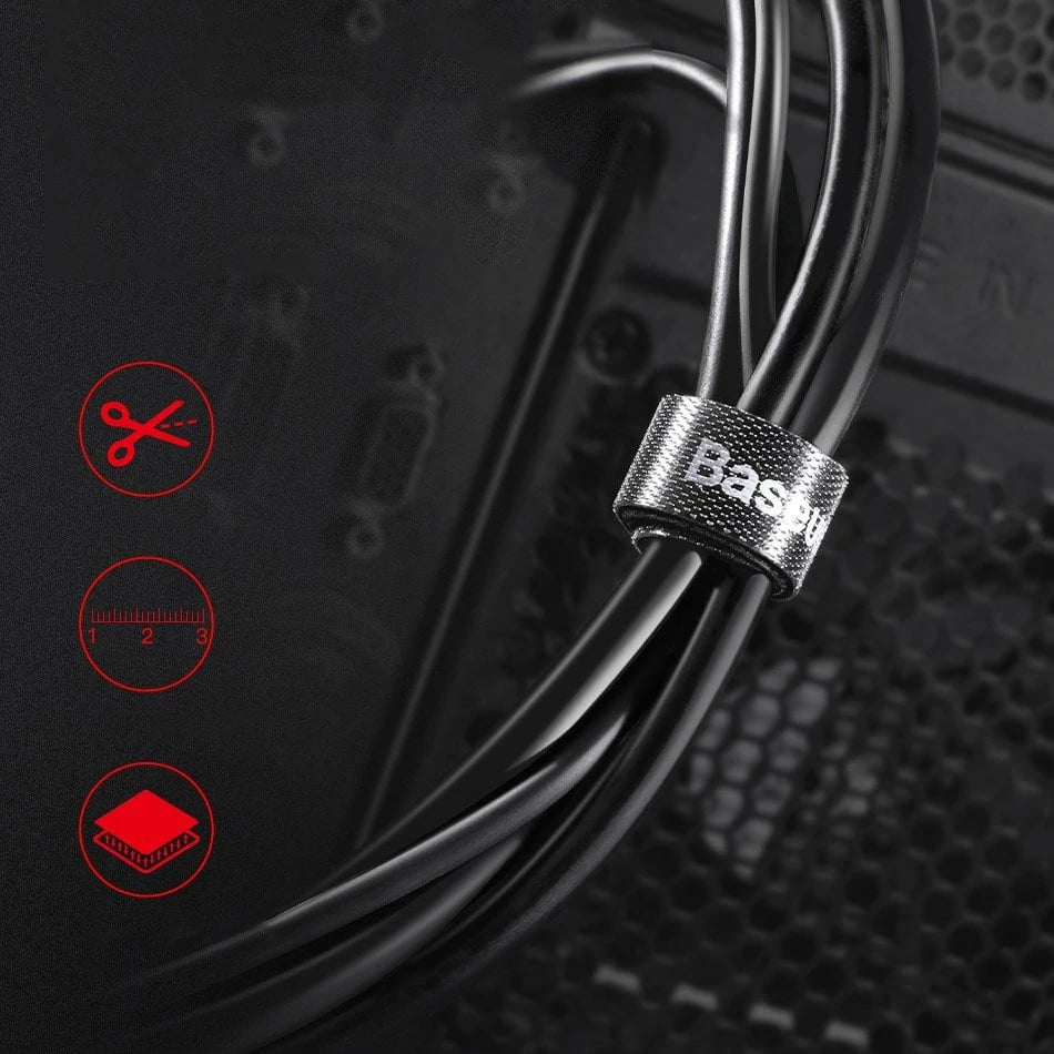 Rrip Velcro për menaxhim kabllosh Baseus ACMGT-F01, 3m, i zi