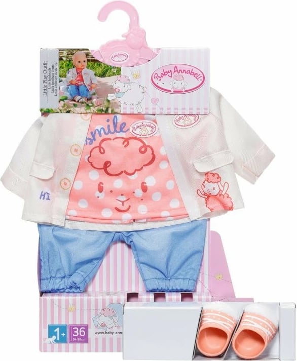 Komplet rroba për kukull Baby Annabell, Zapf, 36 cm, shumëngjyrëshe