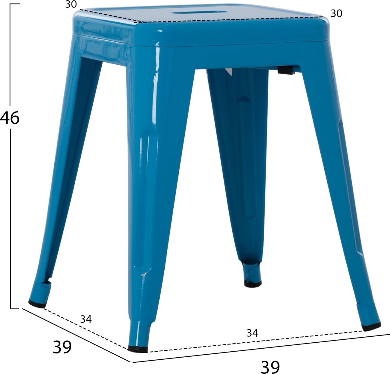 Karrige për bar MELITA FH0096.48 metalike, ngjyrë blu, 39x39x46H cm.