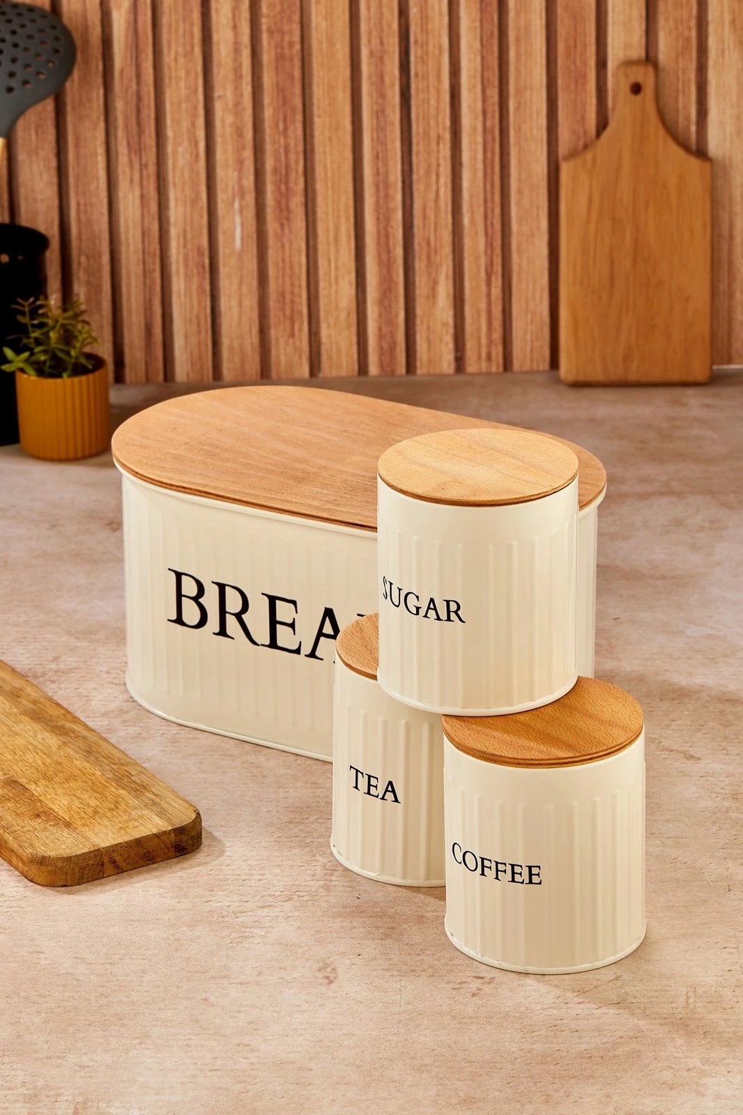 Set kuti për ruajtje (4 copë), Hermia, M0265 - krem