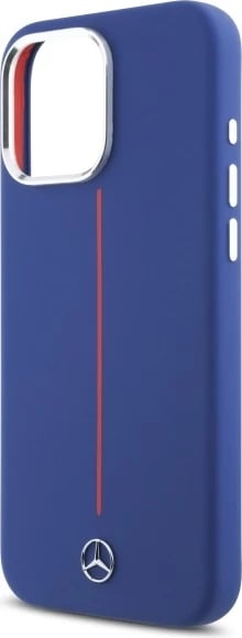 Mbështjellës Mercedes Silicone me vijë të kuqe MagSafe për iPhone 16 Pro Max, Kaltër