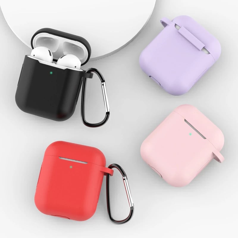 Mbështjellës Hurtel për AirPods Pro/Pro 2, silikon i butë, me karabiner, i zi