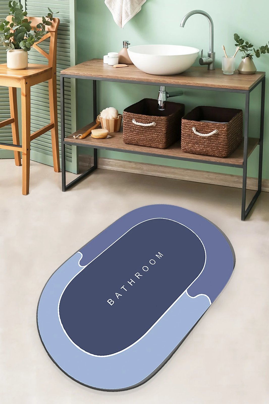 Tapet për banjo Mijölnir, Skylife, shumëngjyrësh, 70x120cm