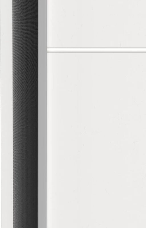 Dollap me dy dyer rrëshqitëse Kawen, ngjyrë e bardhë matte, 116.5x60x203cm