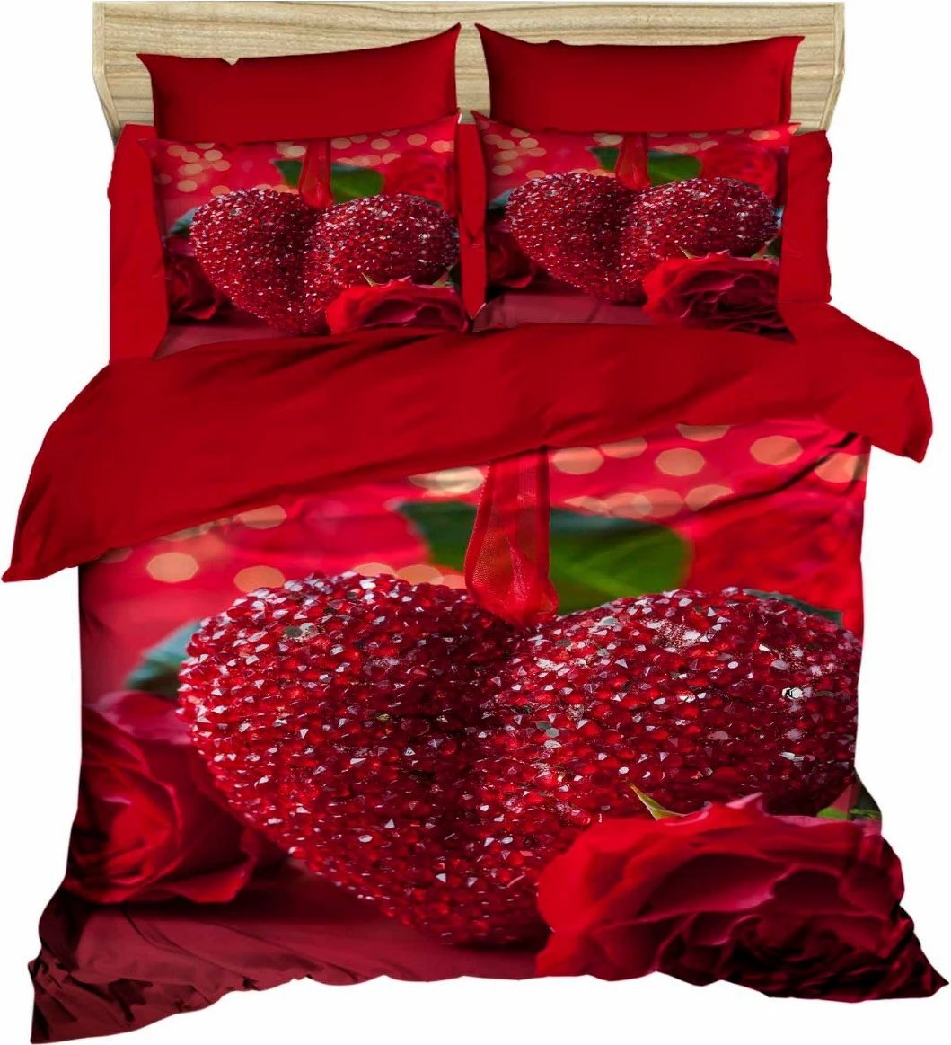 Set mbulesë për jorgan king size, L'essentiel, 191, ngjyrë e kuqe dhe e gjelbër