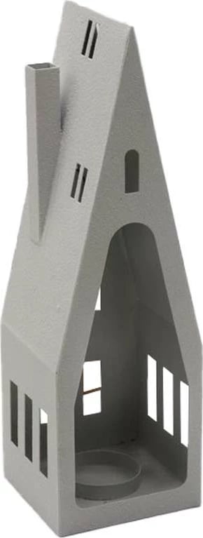 Dekoratë Krishtlindjesh për qiri, metal i bardhë, 9.8x9.3x30.5 cm