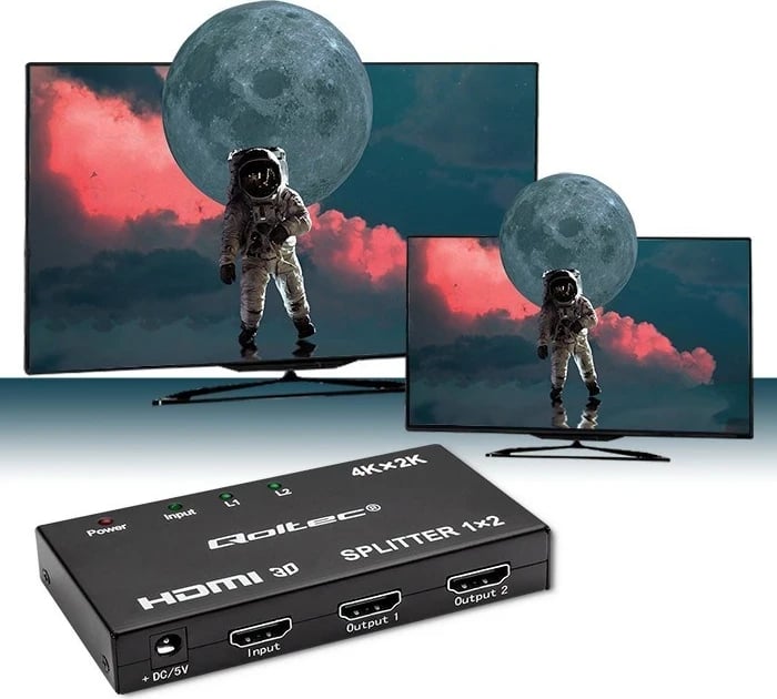 Splitter HDMI aktiv Qoltec 51796, 2 x HDMI, 4K x 2K, i zi