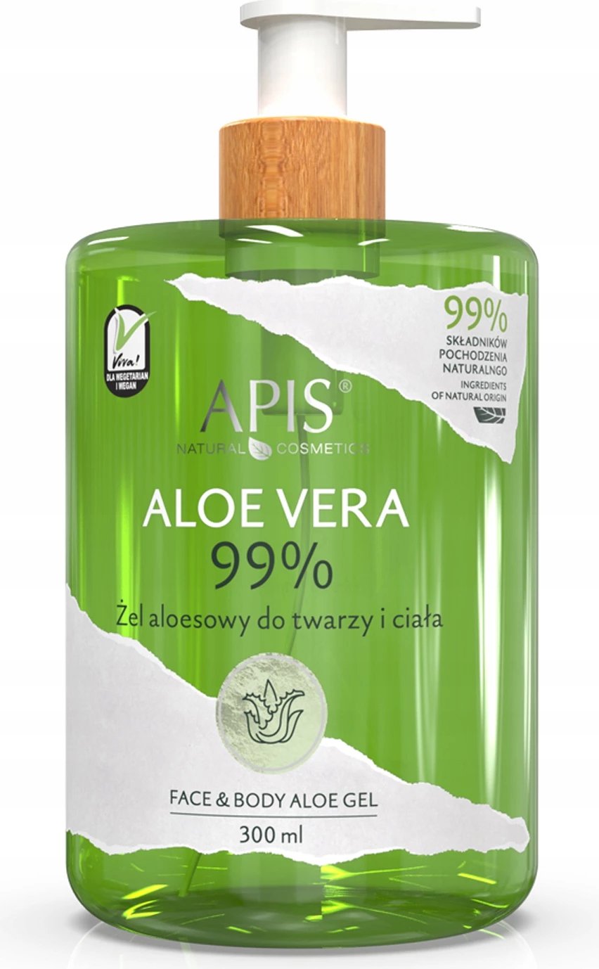 Xhel për fytyrë, trup dhe flokë APIS Natural Aloe Vera 99% për femra, 300ml