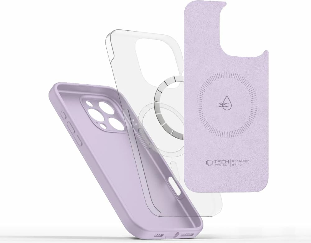 Mbështjellës Tech-Protect Liquid Silicone MagSafe për iPhone 16 Pro Max, Vjollcë