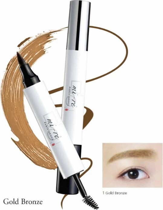Bojë dhe maskarë për vetulla MI-RÊ Brow Plume Perfection unisex Gold Bronze