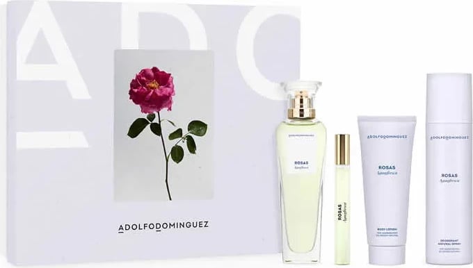 Set Eau de Toilette për femra ADOLFO DOMINGUEZ Agua Fresca De Rosas, 120ml, 4 copë