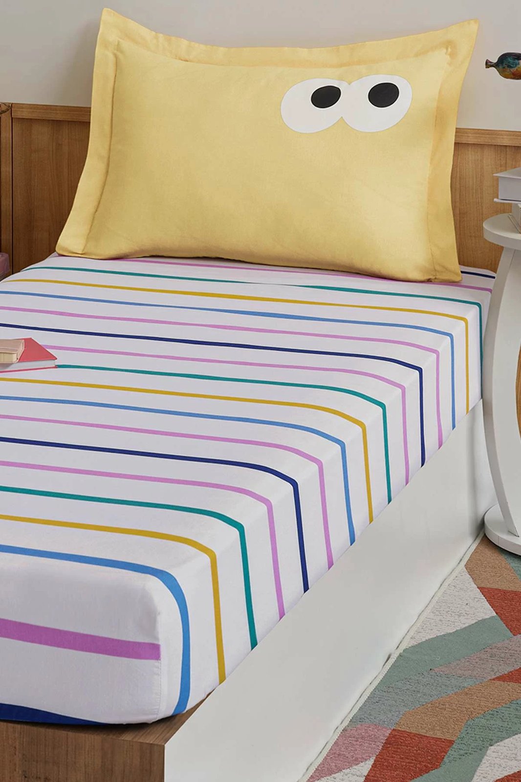 Set çarçafësh njësh, Funny Cizgili, ngjyrë e verdhë