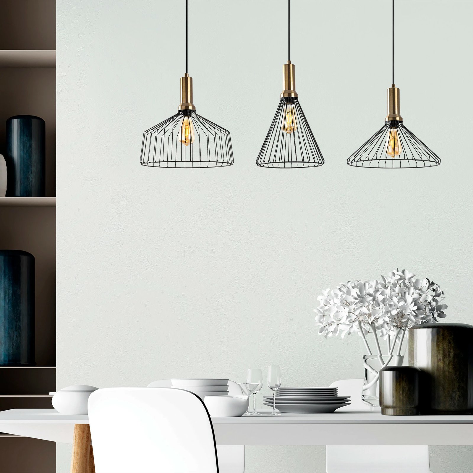 Llambë tavani Opviq, Dear - 11220, metal, ngjyrë e zezë dhe antike, 104x34cm