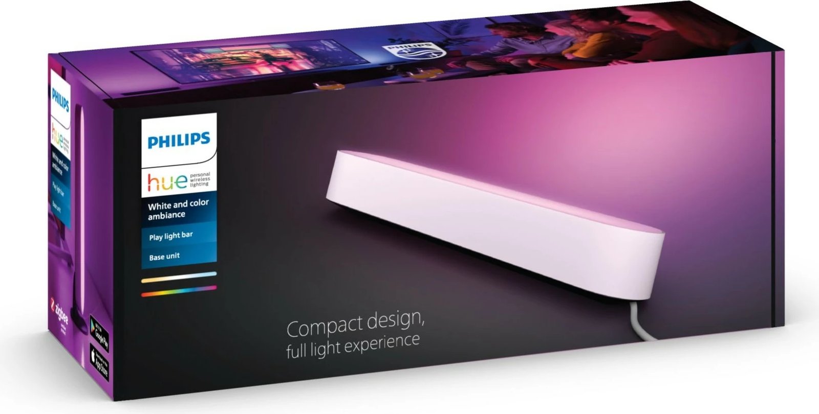 Llambë tavoline smart Philips Hue Play Light Bar, LED, Bluetooth, e bardhë