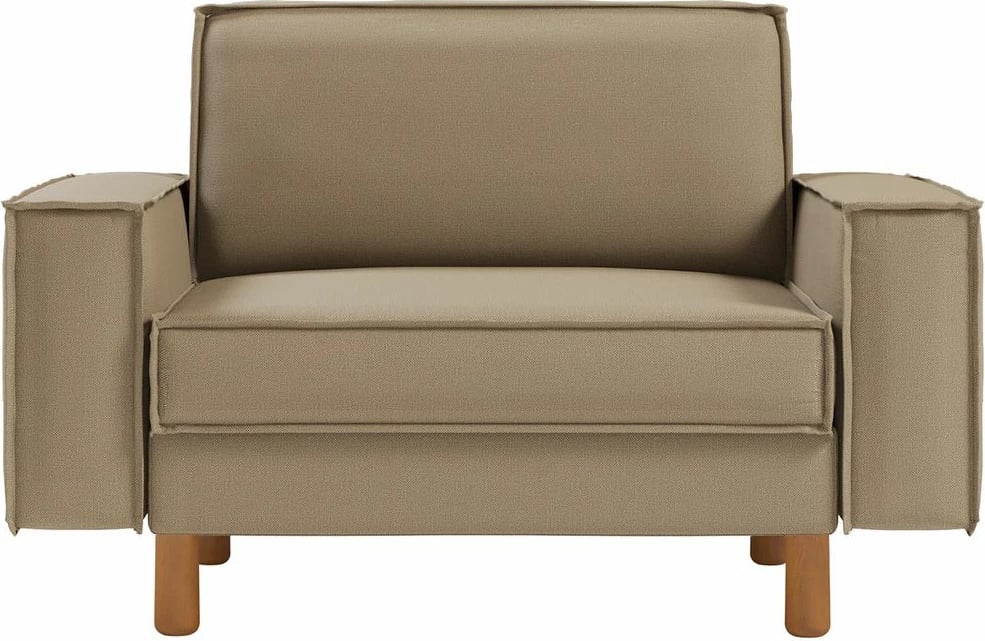 Karrige një vendëshe Sparrow, ngjyrë Beach, këmbë druri walnut