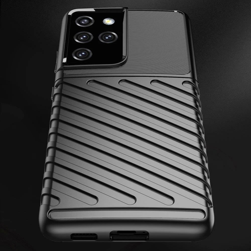 Mbështjellës Hurtel Thunder Case për Samsung Galaxy S22 Ultra, i zi