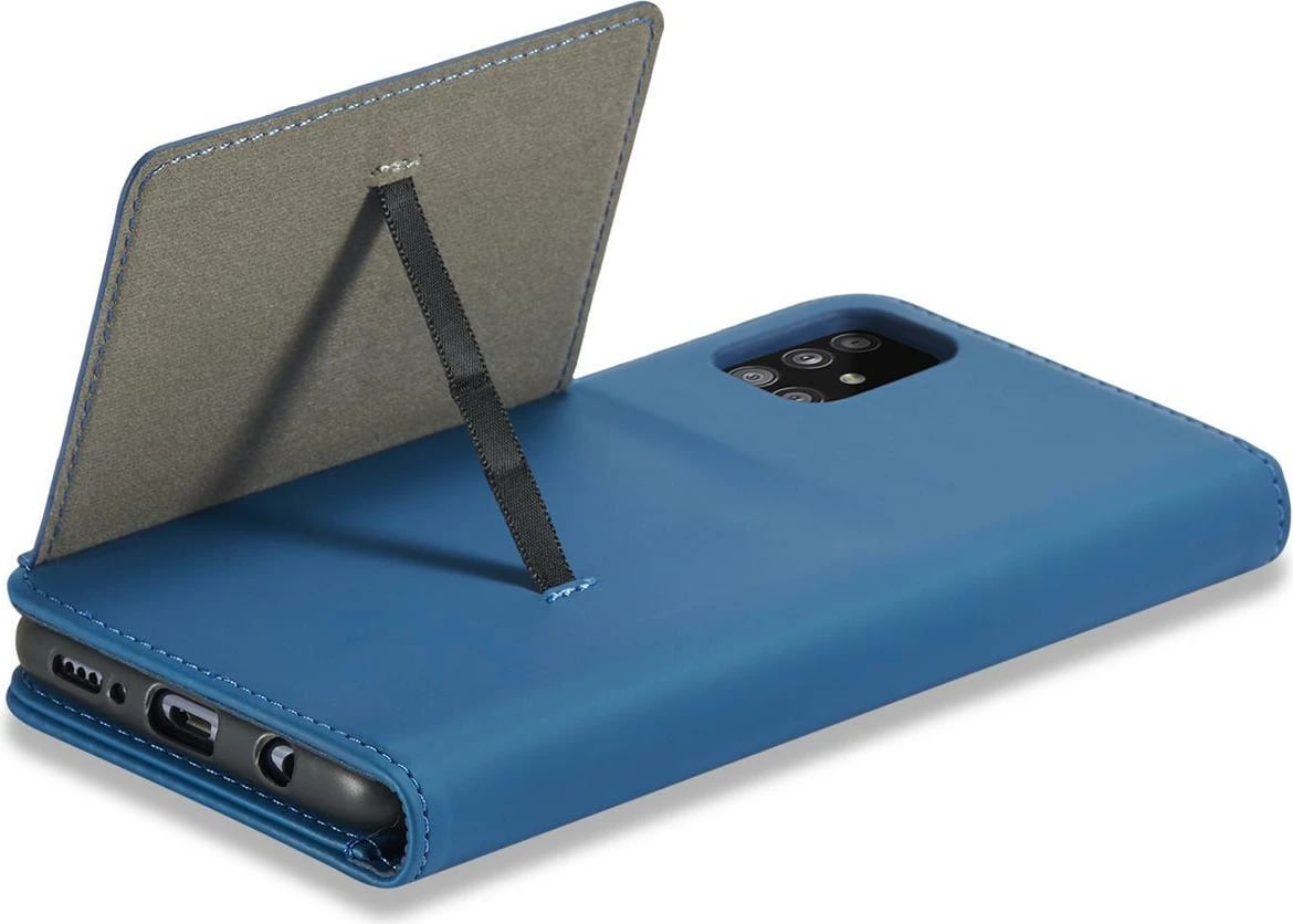 Mbështjellës Hurtel Magnet Card Case për Samsung Galaxy A13 5G, me kapak, portofol dhe mbajtëse, Kaltër