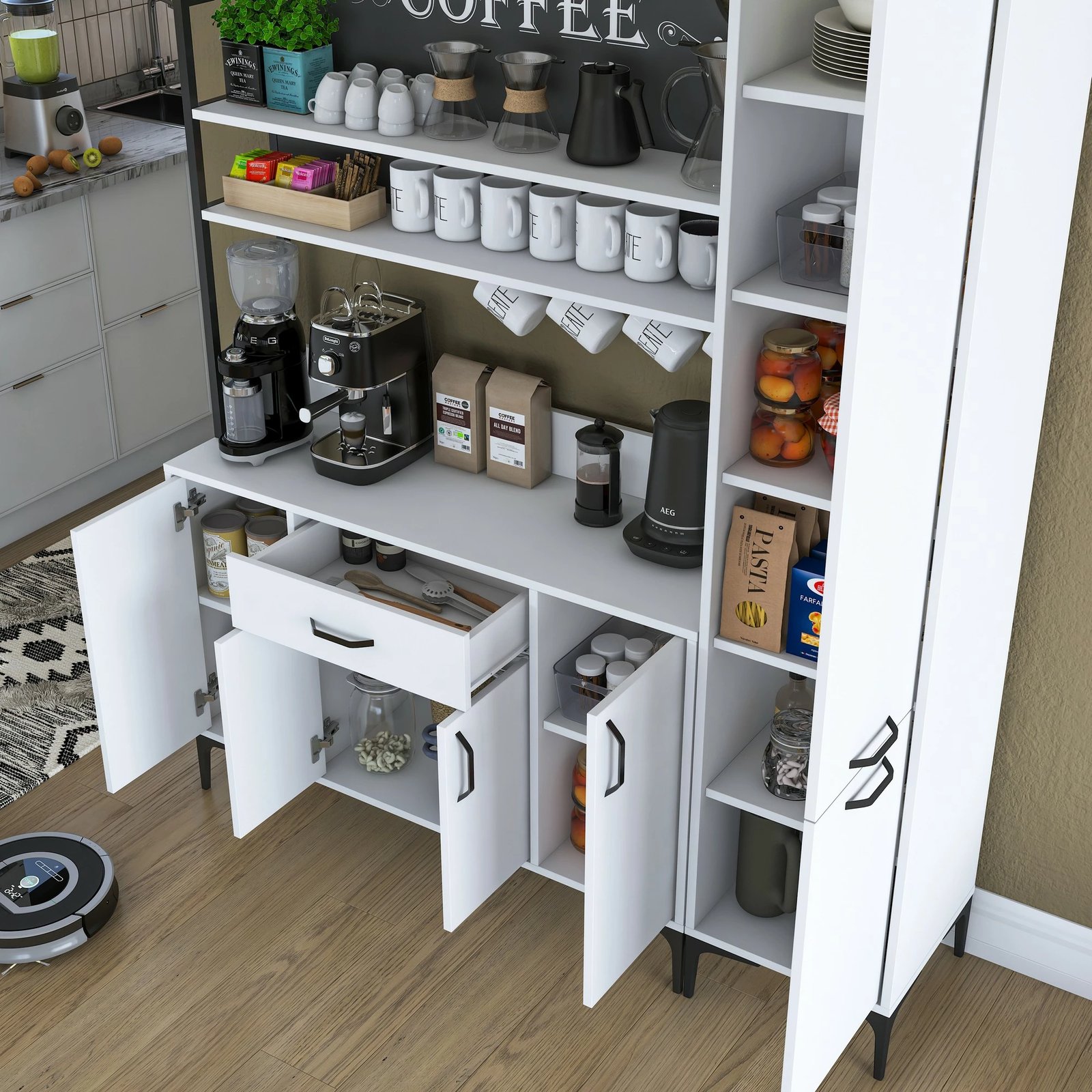 Dollap shumëpërdorimësh, ngjyrë e bardhë, Hanah Home JE149 - 3081