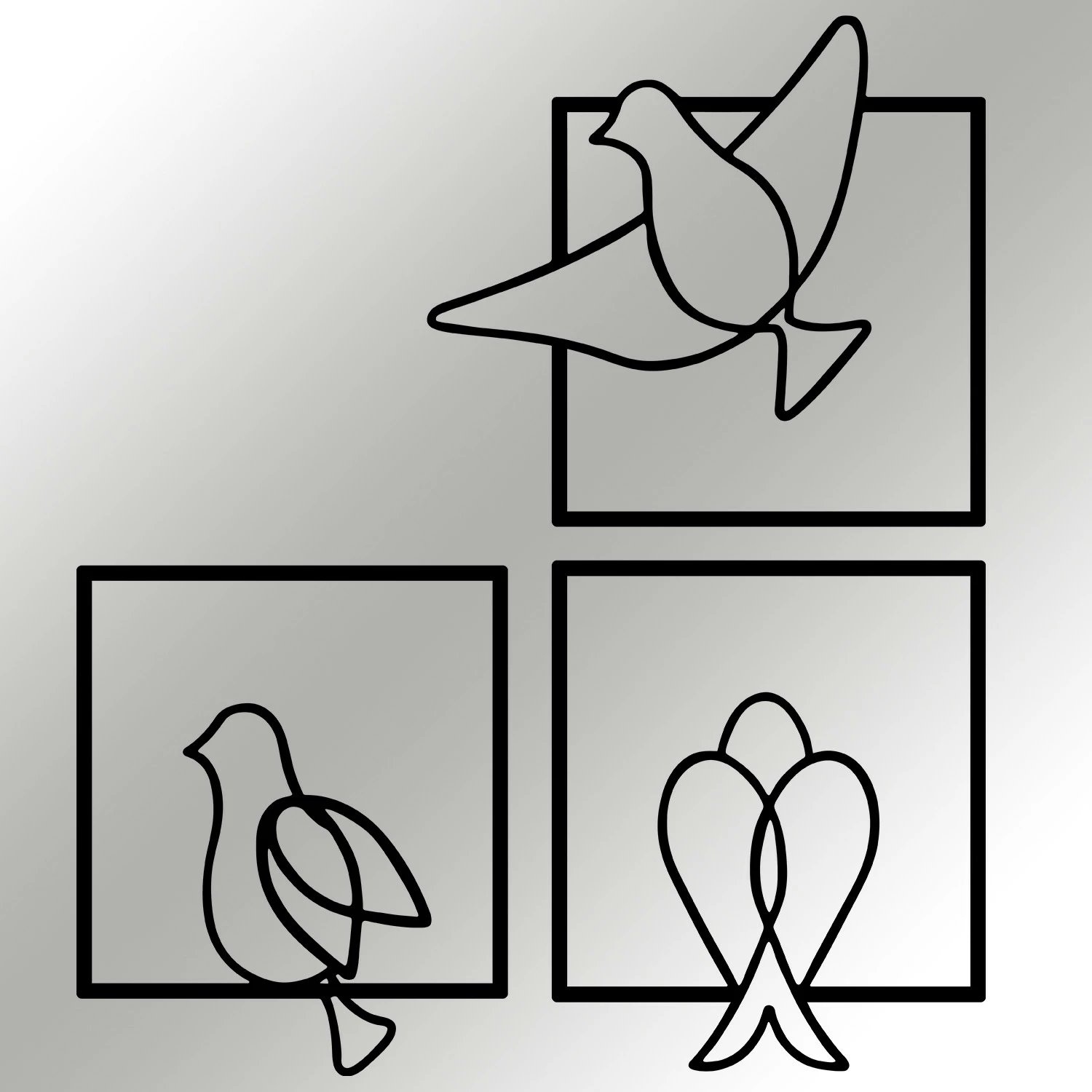 Aksesor dekorativ metalik për mur, Wallity Bonita, ngjyrë e zezë, 44x51cm