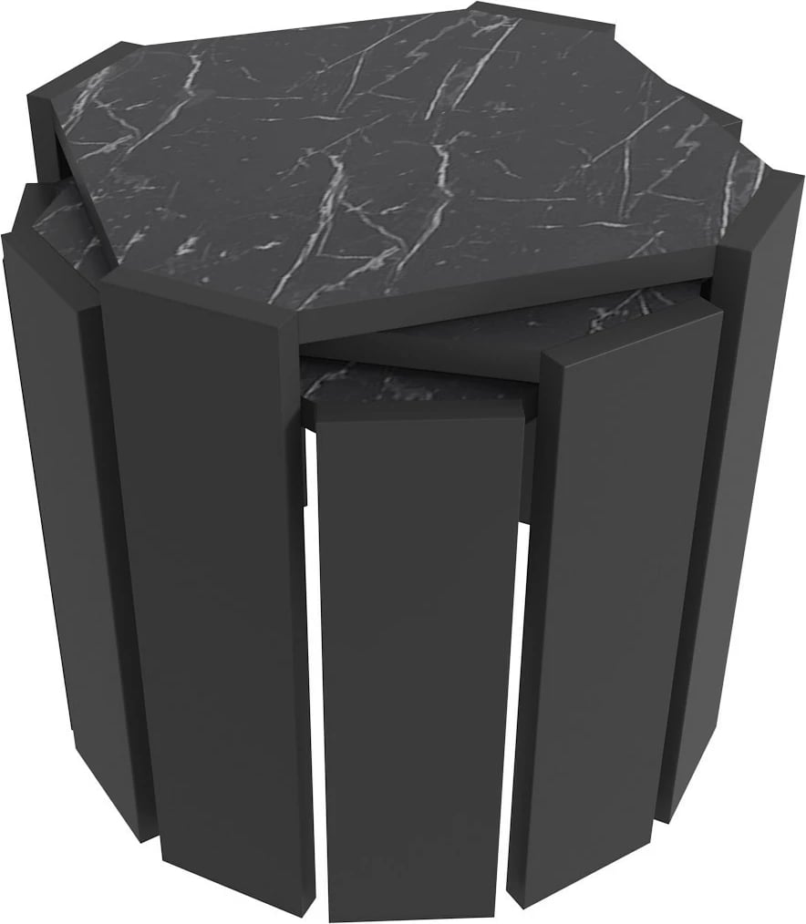 Tavolinë kafeje Hanah Home, Lori, e zezë, mermer