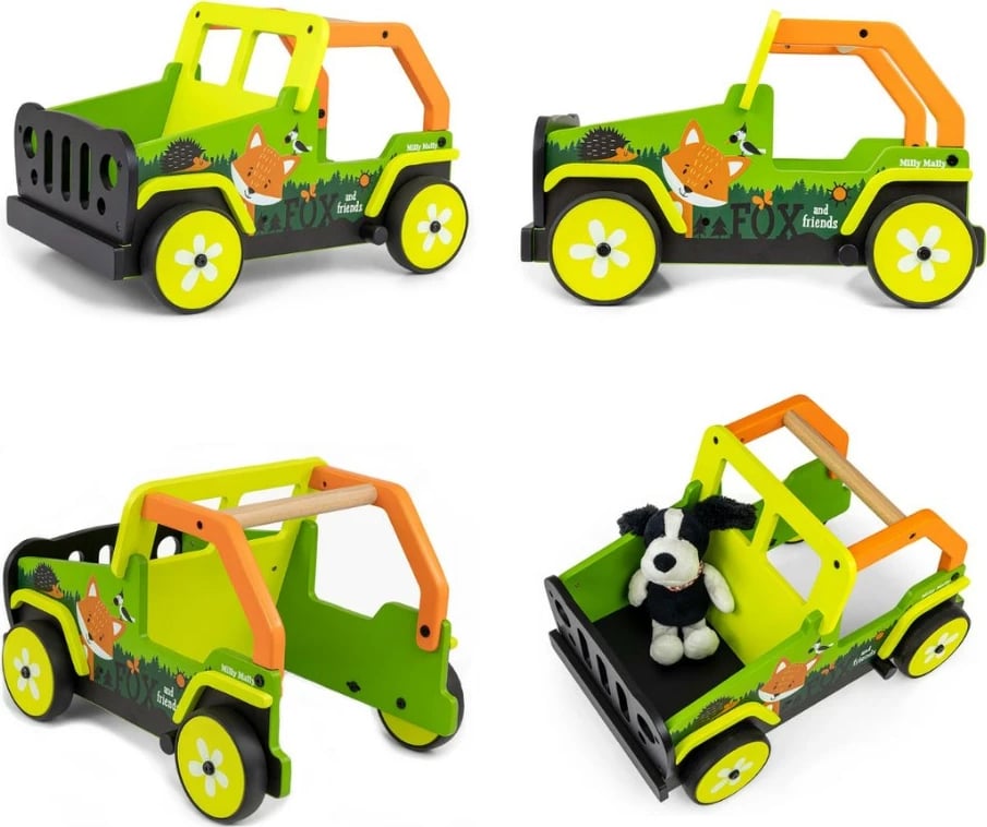 Ecëse druri, Viga, Explorer Fox and Friends, fren bllokues, hapësirë për lodra, 12-36 muaj, ngjyra sipas fotos