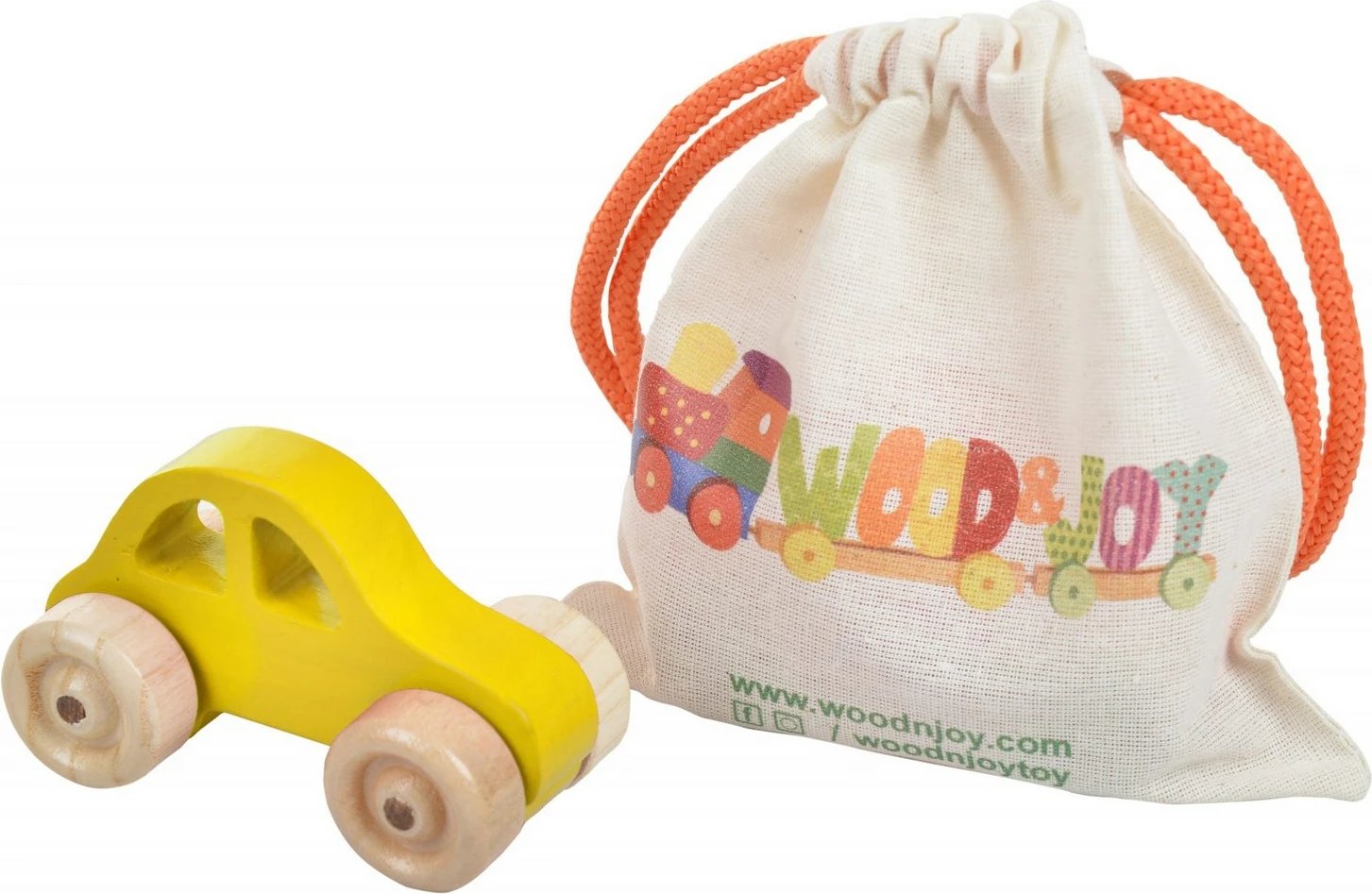 Lodër veturë prej druri, ngjyrë e verdhë, Skye Decor