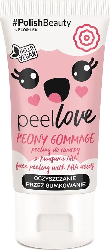 Peeling fytyre për femra Floslek Peellove Peony Gommage me acide AHA, 75ml