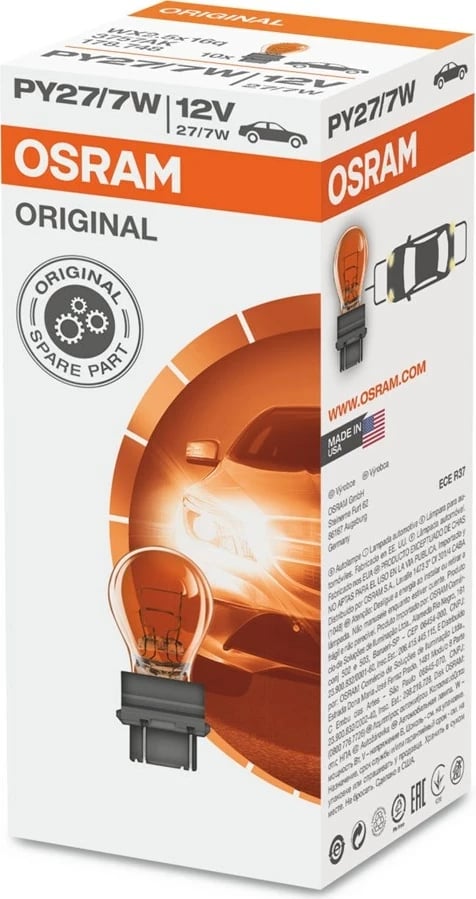 Llambë makine OSRAM P27/7W, 12V, 7/27W, portokalli, set 10 copë