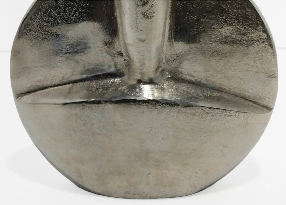 Vazo Kalia, alumin, ngjyrë nikel argjendi, 27x8x27 cm