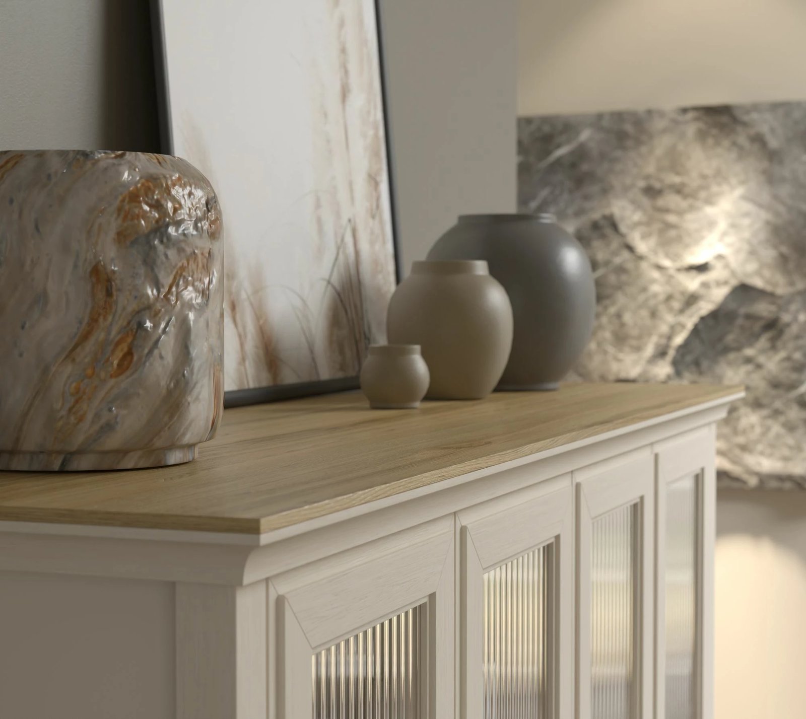 Dollap multifunksional Skye Decor, FRN-21029, krem, lis, gri