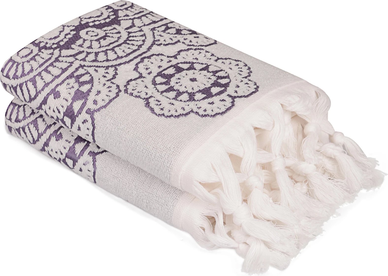 Set peshqirësh duarsh (2 copë), Mijölnir, Marcello, ngjyrë e purpurt dhe ecru